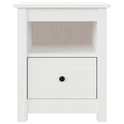 Mesa de cabeceira 40x35x49 cm madeira de pinho maciça branco