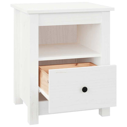Mesa de cabeceira 40x35x49 cm madeira de pinho maciça branco