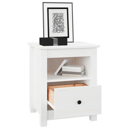 Mesas de cabeceira 2 pcs 40x35x49 cm pinho maciço branco