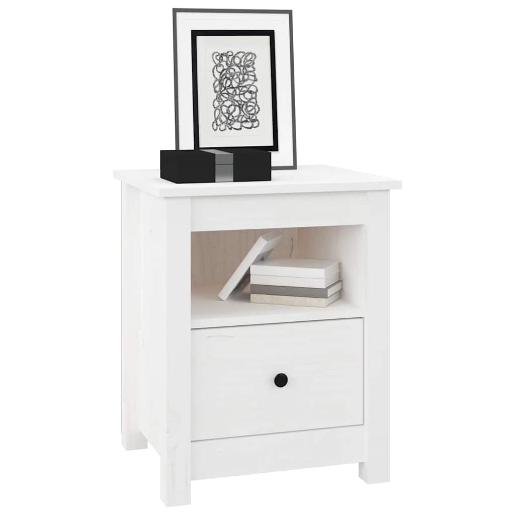 Mesas de cabeceira 2 pcs 40x35x49 cm pinho maciço branco