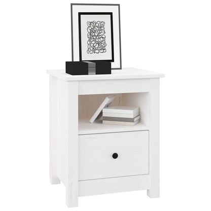 Mesas de cabeceira 2 pcs 40x35x49 cm pinho maciço branco