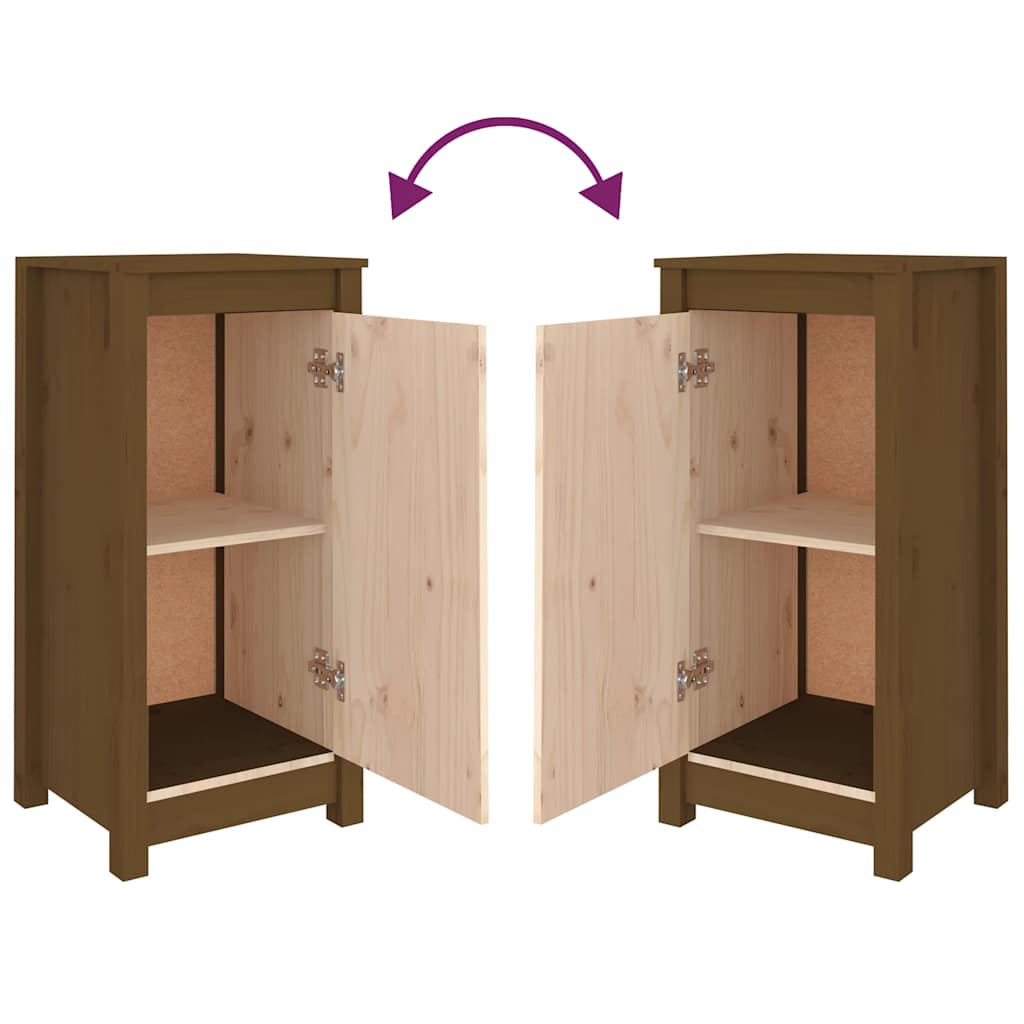 Aparador 39x35x80 cm madeira de pinho maciça castanho mel