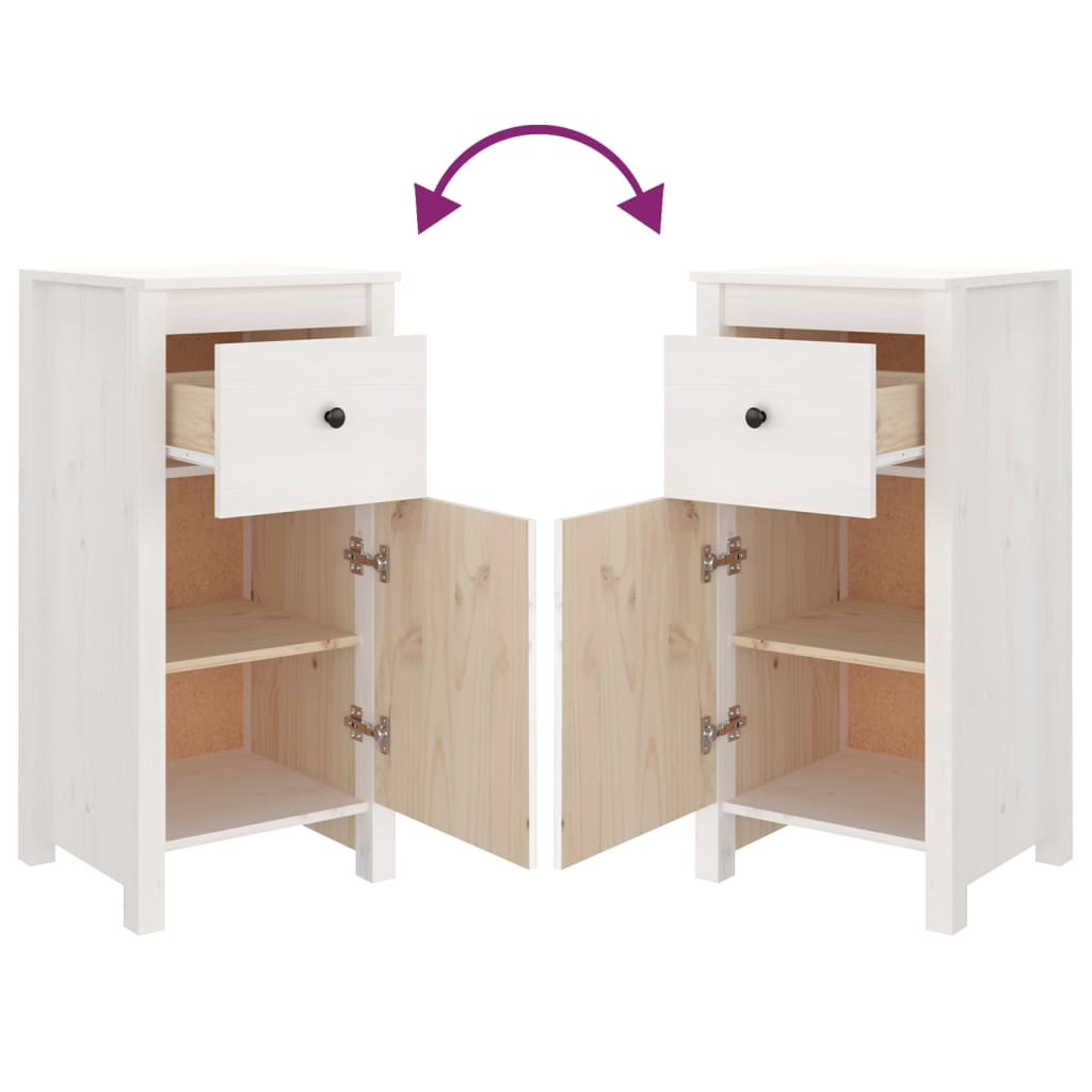 Aparador 40x35x80 cm madeira de pinho maciça branco