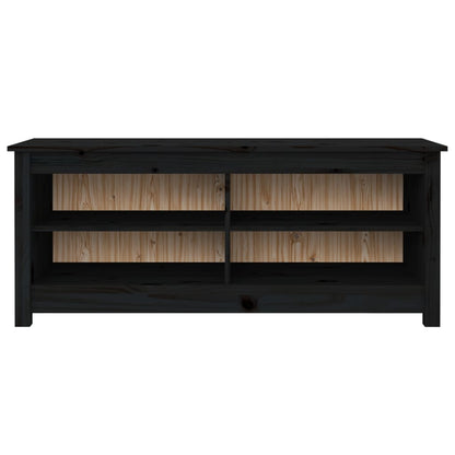 Banco sapateira 110x38x45,5 cm pinho maciço preto