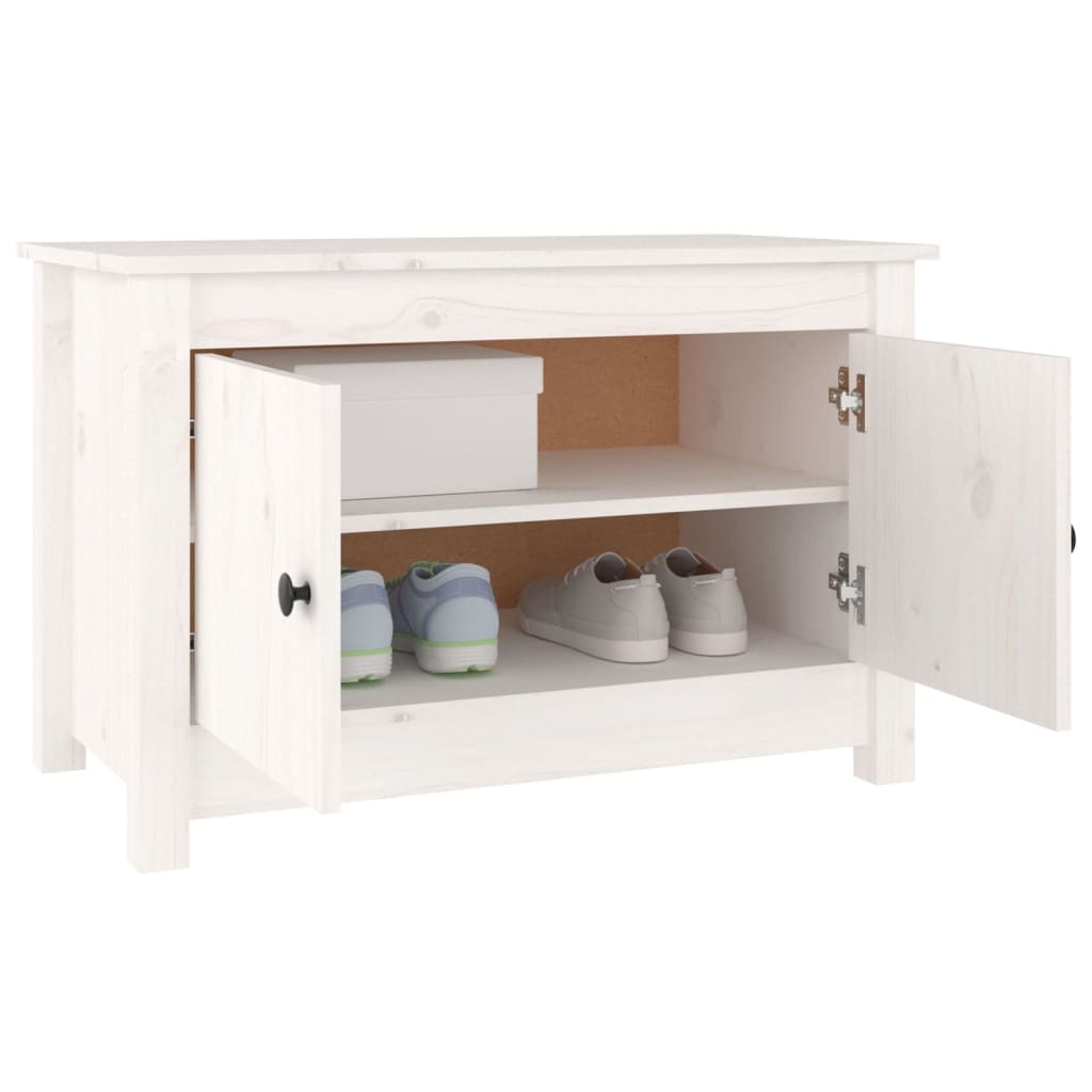 Sapateira 70x38x45,5 cm pinho maciço branco