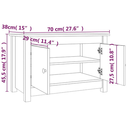 Sapateira 70x38x45,5 cm pinho maciço branco