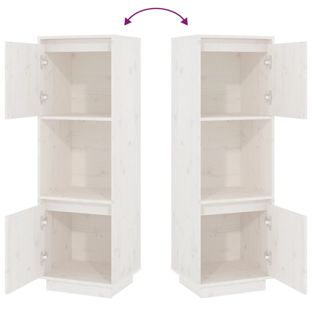 Aparador alto 38x35x117 cm pinho maciço branco