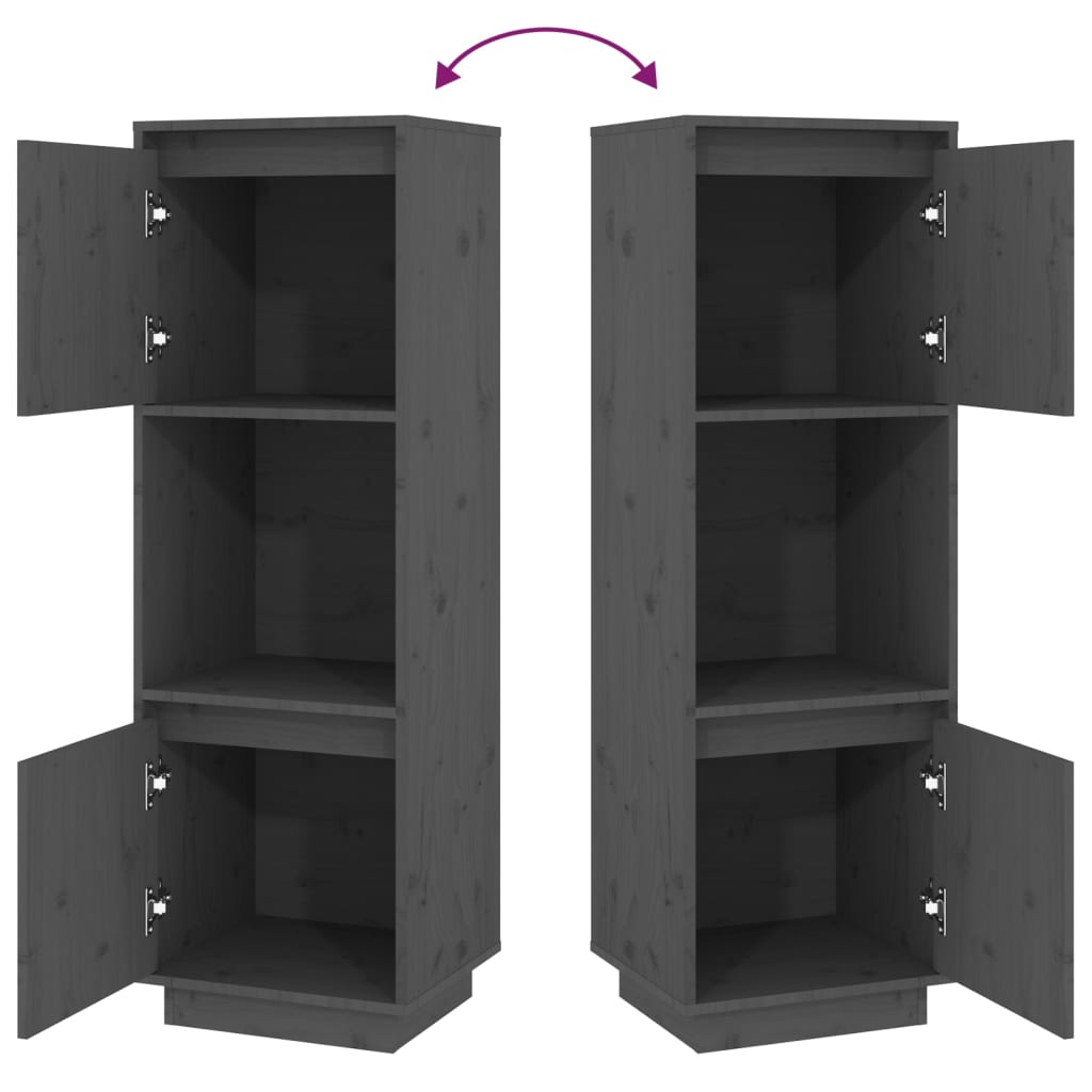 Aparador alto 38x35x117 cm pinho maciço cinza