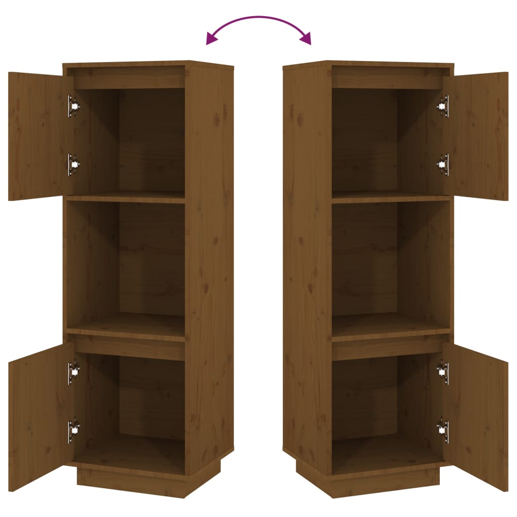 Aparador alto 38x35x117 cm pinho maciço castanho mel