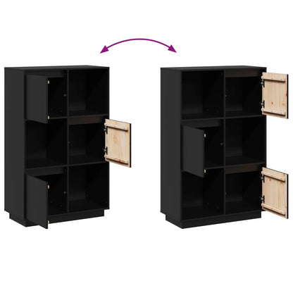 Aparador alto 74x35x117 cm pinho maciço preto