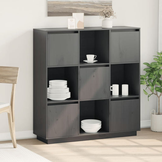 Aparador alto 110,5x35x117 cm pinho maciço cinza