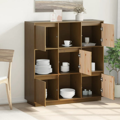 Aparador alto 110,5x35x117 cm pinho maciço castanho mel