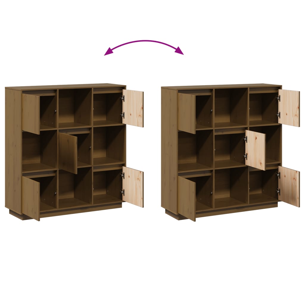 Aparador alto 110,5x35x117 cm pinho maciço castanho mel