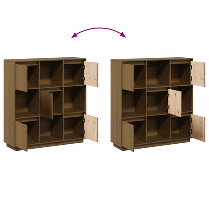 Aparador alto 110,5x35x117 cm pinho maciço castanho mel