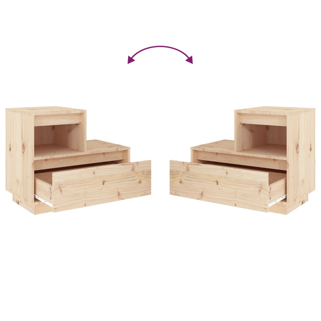 Mesas de cabeceira 2 pcs 60x34x51 cm madeira de pinho maciça