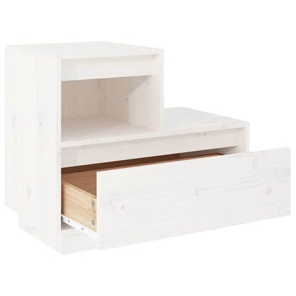 Mesa de cabeceira 60x34x51 cm madeira de pinho maciça branco