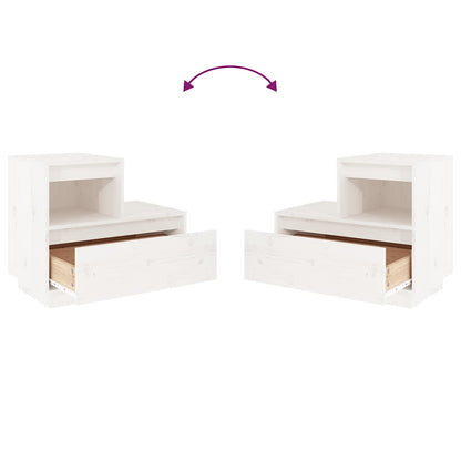 Mesas de cabeceira 2 pcs 60x34x51 cm pinho maciço branco