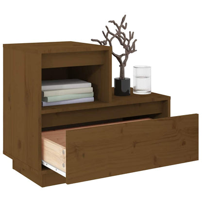 Mesas de cabeceira 2 pcs 60x34x51 cm pinho maciço castanho mel