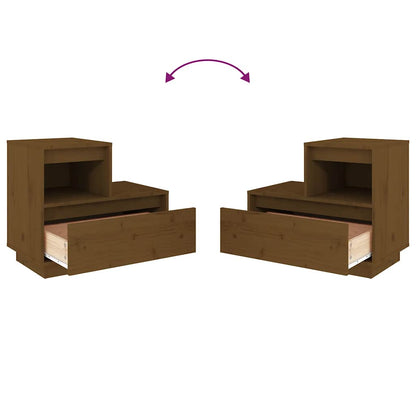 Mesas de cabeceira 2 pcs 60x34x51 cm pinho maciço castanho mel
