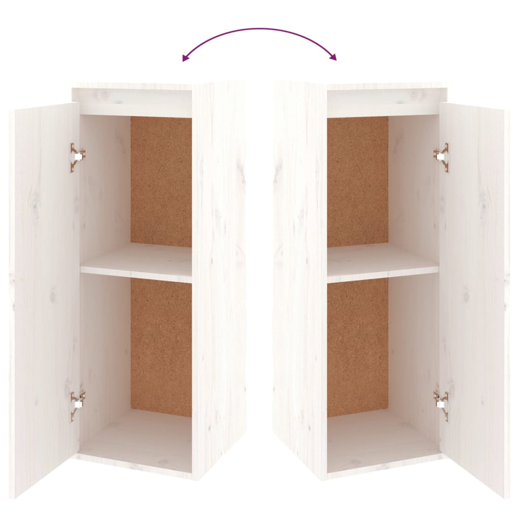 Móveis de TV madeira de pinho maciça branco, 2 pcs