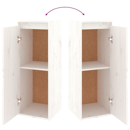 Móveis de TV madeira de pinho maciça branco, 2 pcs