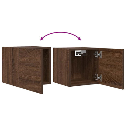 Móveis de TV de paredecor carvalho castanho, 2pcs
