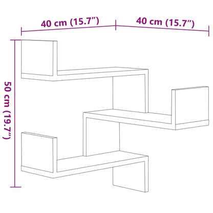 Estante canto 2pcs 40x40x50cm derivados madeira cinzento sonoma