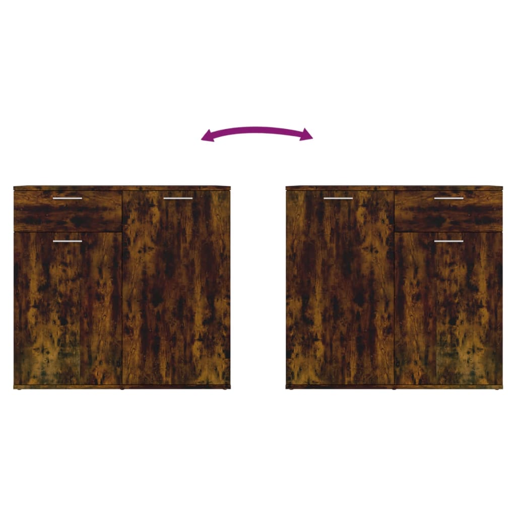 Aparador 80x36x75 cm madeira processada cor carvalho fumado