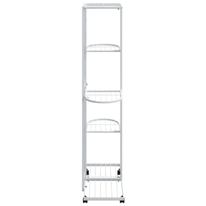 Suporte vasos c/ 5 prateleiras e rodas 44x23x100cm ferro branco