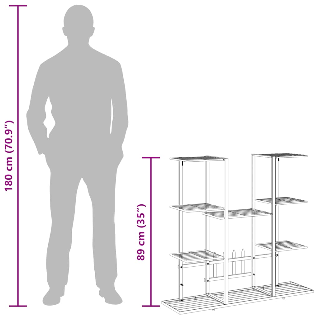 Suporte de vasos 94,5x25x89 cm ferro branco