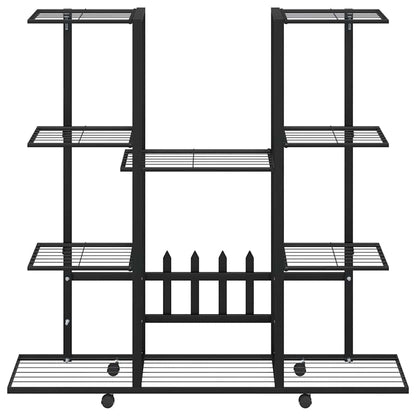 Suporte de vasos c/ rodas 94,5x24,5x91,5 cm ferro preto