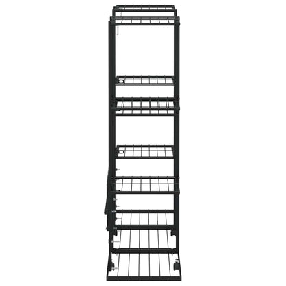 Suporte de vasos c/ rodas 94,5x24,5x91,5 cm ferro preto
