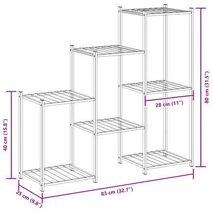 Suporte de vasos 83 x 25 x 80 cm ferro preto