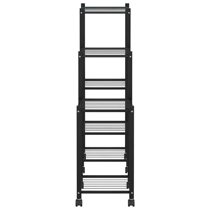 Suporte de vasos c/ rodas 83x25x83,5 cm ferro preto