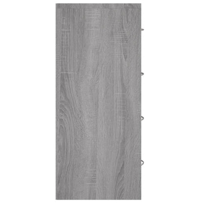 Aparador com 4 gavetas 60x30,5x71 cm cinzento sonoma