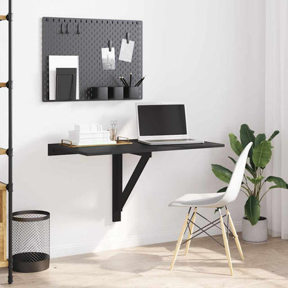 Mesa de parede dobrável 100x60x56 cm derivados de madeira preto