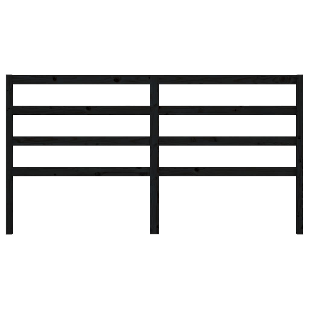 Cabeceira de cama 206x4x100 cm pinho maciço preto
