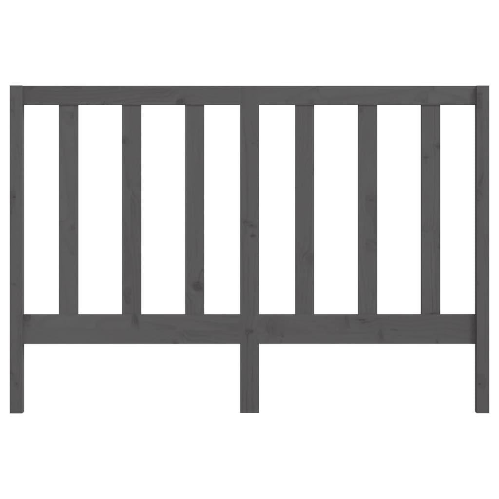 Cabeceira de cama 126x4x100 cm pinho maciço cinzento