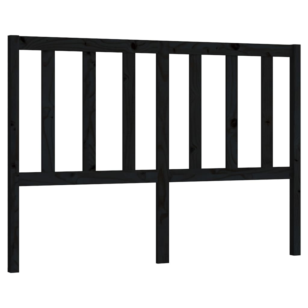 Cabeceira de cama 126x4x100 cm pinho maciço preto
