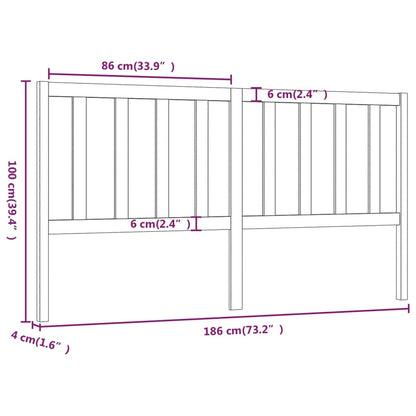 Cabeceira de cama 186x4x100 cm pinho maciço castanho mel