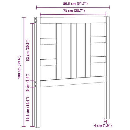 Cabeceira de cama 81x4x100 cm pinho maciço branco