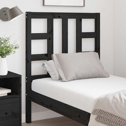Cabeceira de cama 81x4x100 cm pinho maciço preto