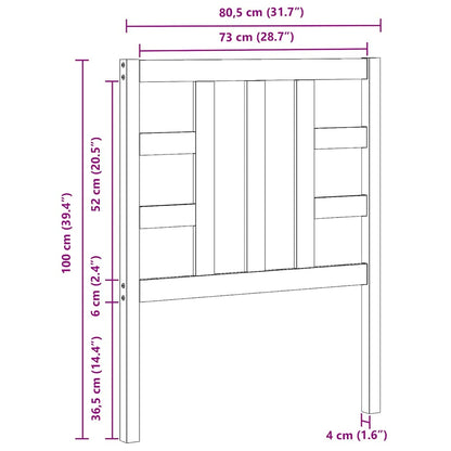 Cabeceira de cama 81x4x100 cm pinho maciço preto