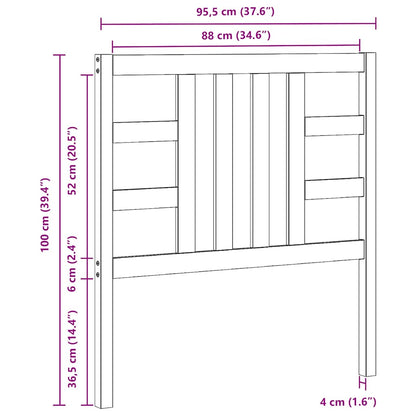 Cabeceira de cama 96x4x100 cm pinho maciço preto
