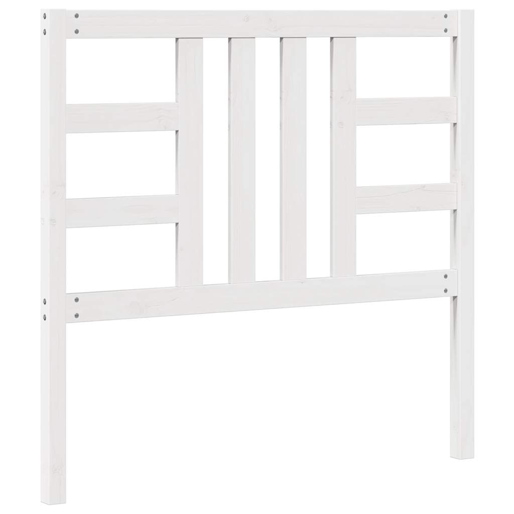 Cabeceira de cama 106x4x100 cm pinho maciço branco
