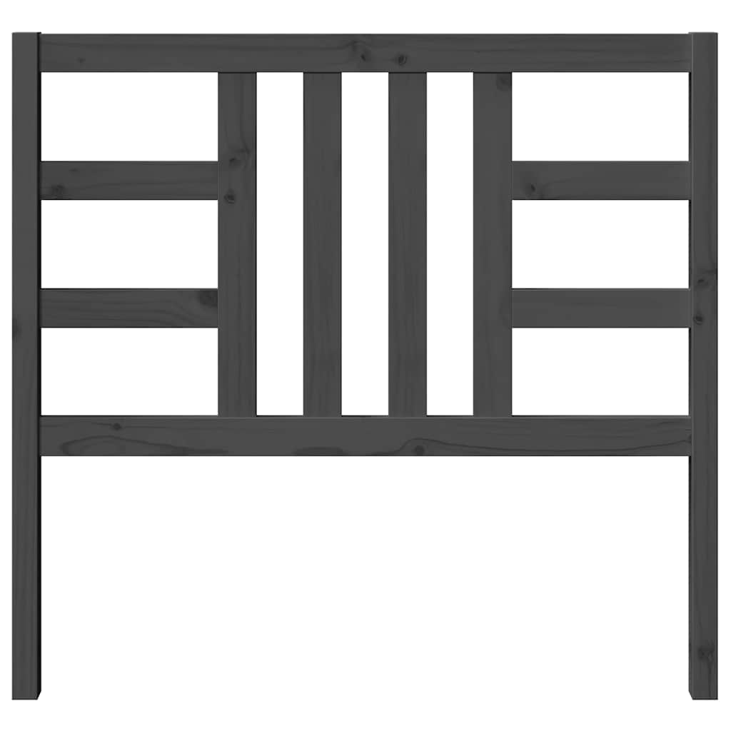 Cabeceira de cama 106x4x100 cm pinho maciço cinzento