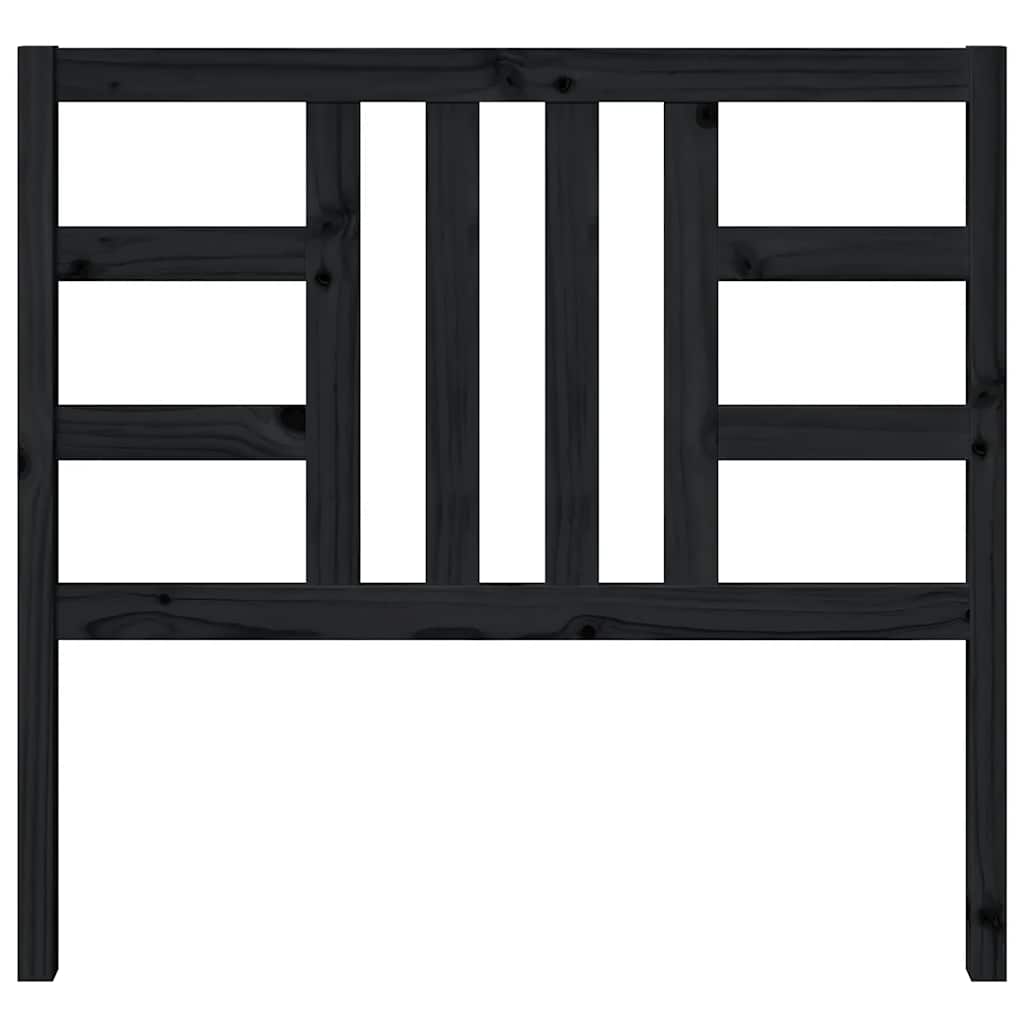 Cabeceira de cama 106x4x100 cm pinho maciço preto