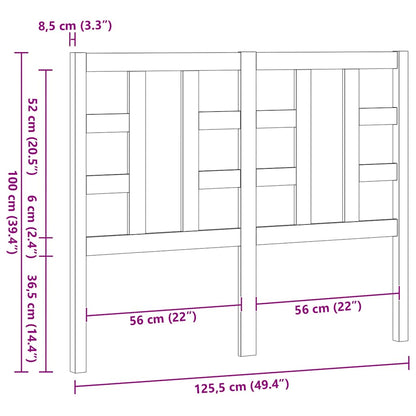 Cabeceira de cama 126x4x100 cm pinho maciço