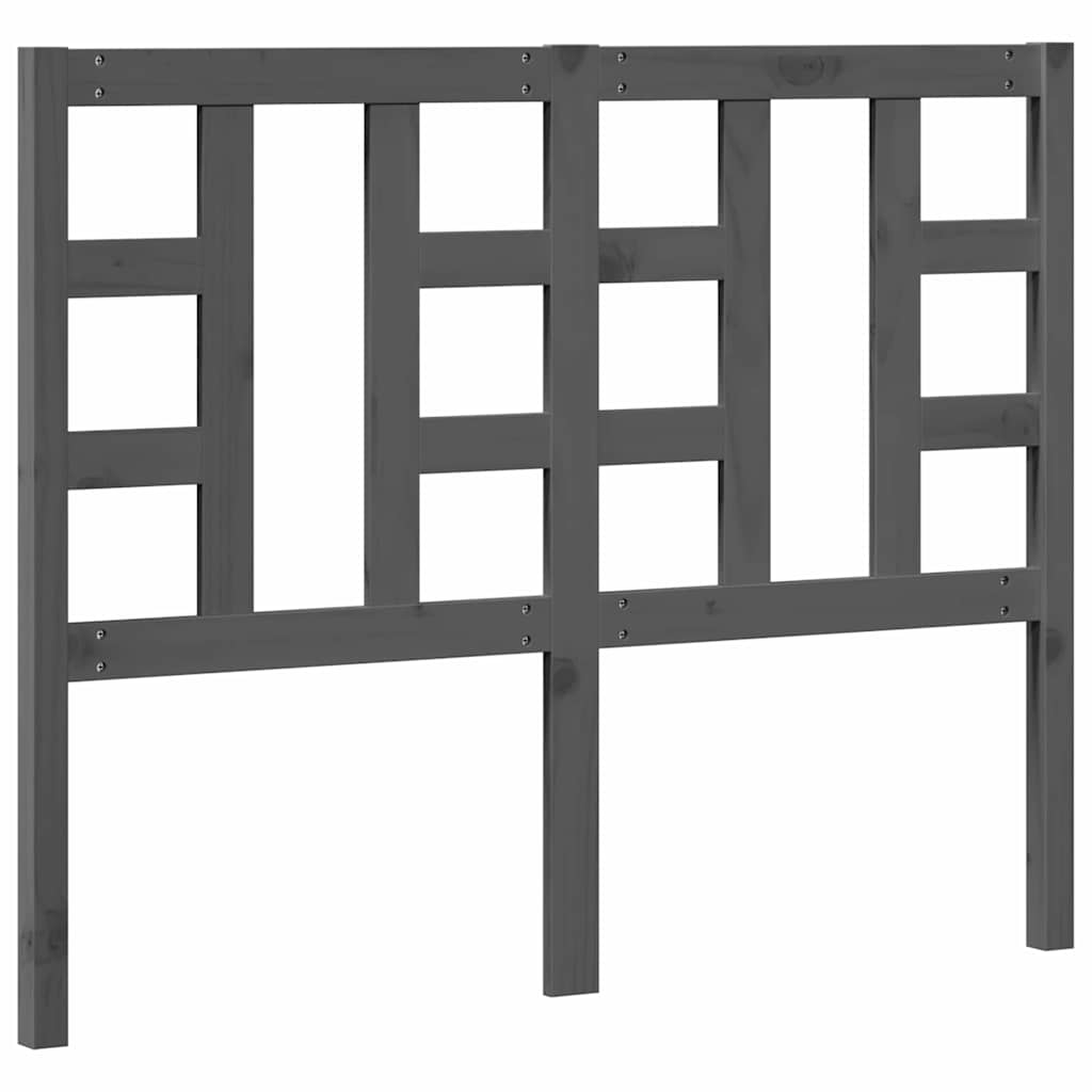 Cabeceira de cama 126x4x100 cm pinho maciço cinzento