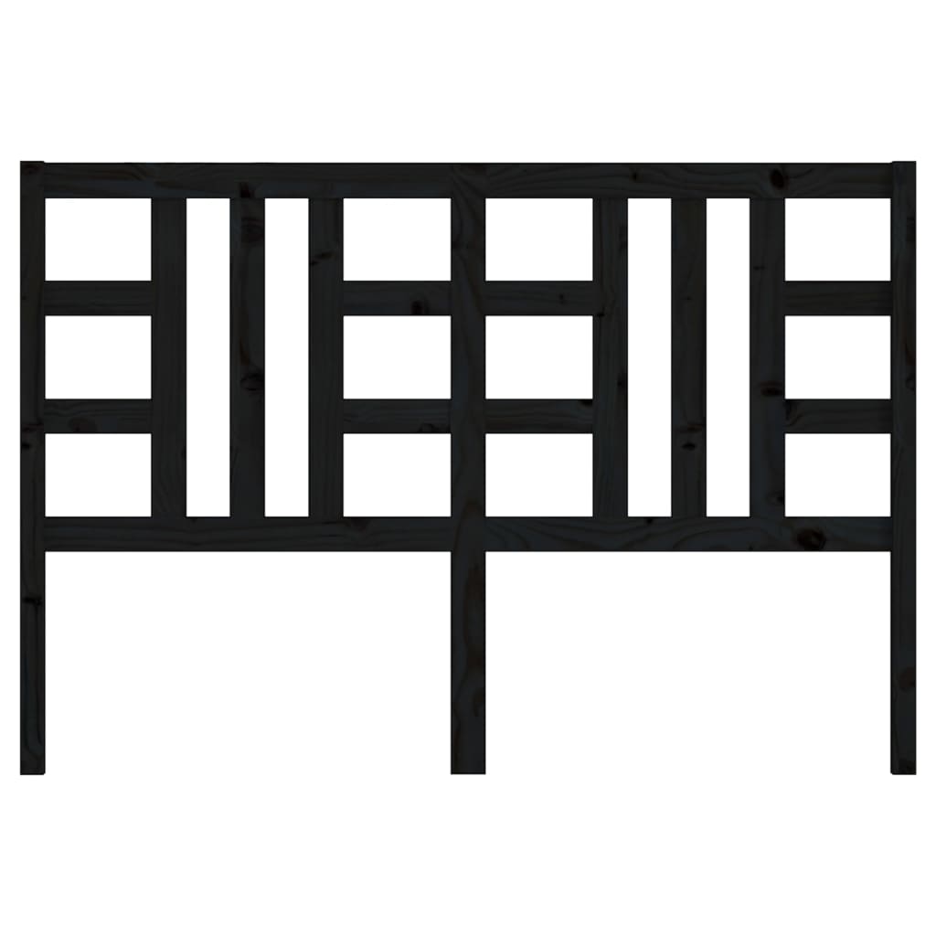 Cabeceira de cama 126x4x100 cm pinho maciço preto